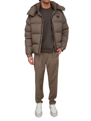 Felpa girocollo uomo Emporio Armani in double jersey verde in UOMO