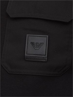 Felpa girocollo uomo Emporio Armani in double jersey nero in UOMO