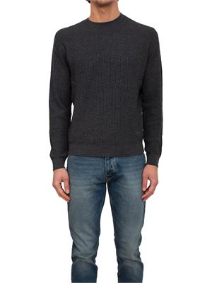 Maglia girocollo uomo Emporio Armani in pura lana vergine grigia in UOMO