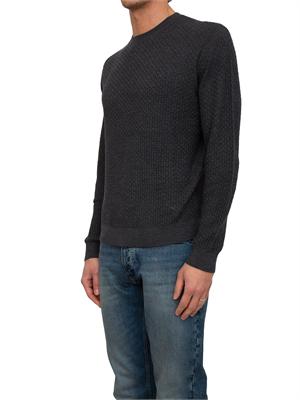 Maglia girocollo uomo Emporio Armani in pura lana vergine grigia in UOMO
