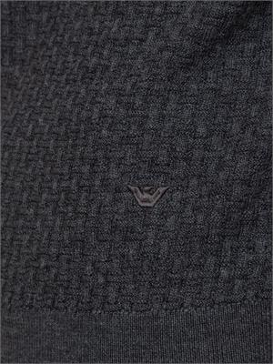 Maglia girocollo uomo Emporio Armani in pura lana vergine grigia in UOMO