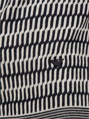 Maglia uomo Emporio Armani in pura lana vergine beige e blu in UOMO