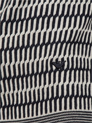 Maglia uomo Emporio Armani in pura lana vergine beige e blu in UOMO