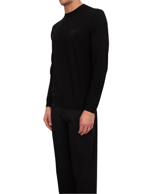 Maglia uomo Emporio Armani in pura lana vergine nera in UOMO