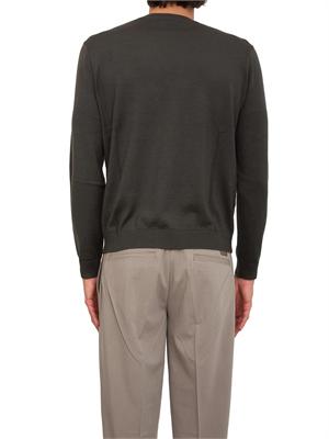 Maglia girocollo Emporio Armani in pura lana vergine verde in UOMO