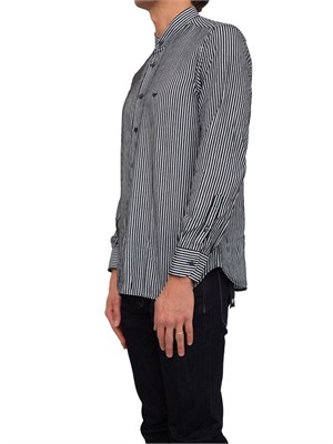 Camicia uomo Emporio Armani in misto cotone a righe blu in UOMO