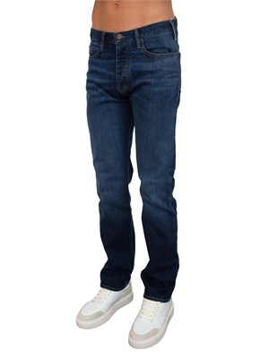 Jeans uomo Emporio Armani in cotone blu scuro in UOMO
