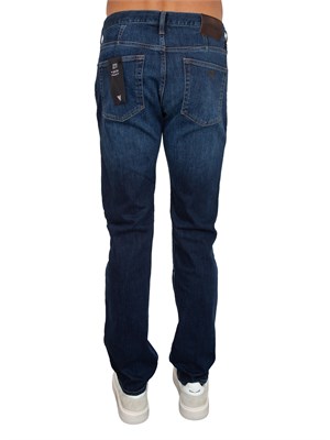 Jeans uomo Emporio Armani in cotone blu scuro in UOMO