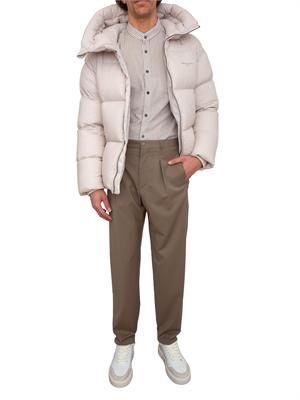 Camicia uomo Emporio Armani in misto cotone a righe beige in UOMO
