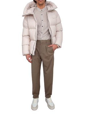 Camicia uomo Emporio Armani in misto cotone a righe beige in UOMO