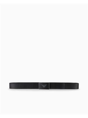 Cintura uomo Emporio Armani in pelle nera in UOMO