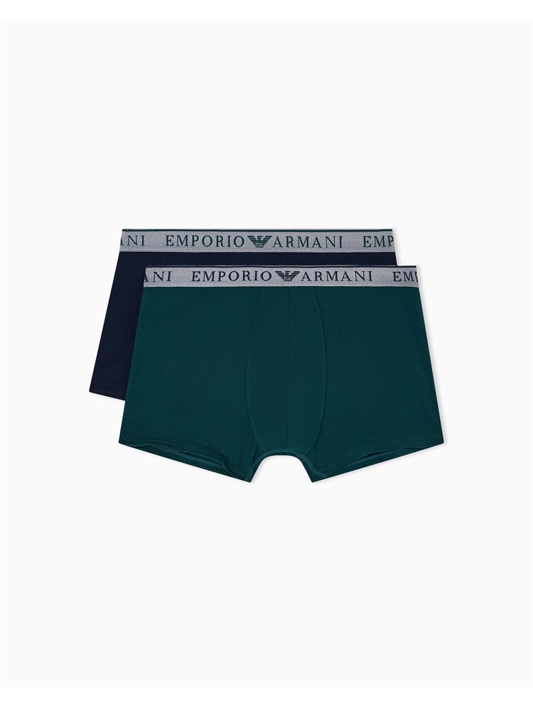 Pack 2 boxer Emporio Armani in cotone stretch bicolor