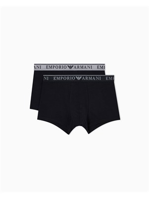Pack 2 boxer Emporio Armani in cotone stretch nero in UOMO