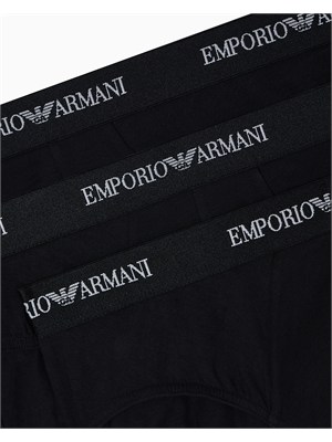 Pack 3 slip Emporio Armani in cotone stretch nero in UOMO