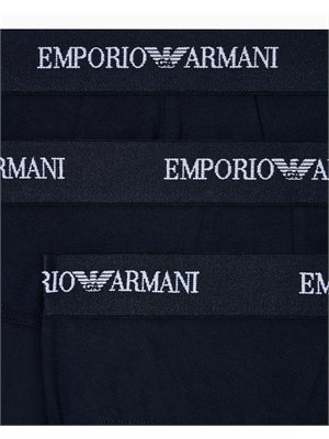 Pack 3 slip Emporio Armani in cotone stretch blu in UOMO