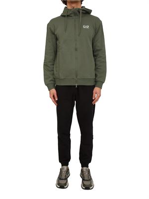 Tuta sportiva uomo EA7 Emporio Armani in cotone verde e nero in UOMO
