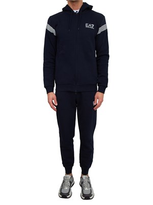 Tuta uomo EA7 Emporio Armani in jersey di cotone blu in UOMO