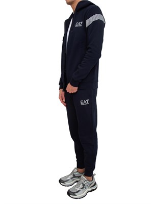 Tuta uomo EA7 Emporio Armani in jersey di cotone blu in UOMO