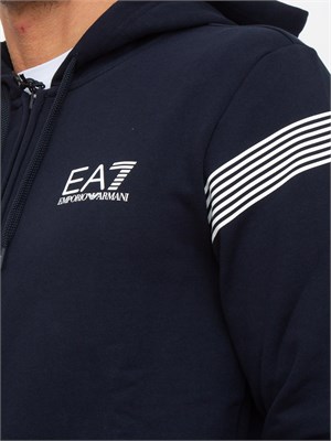 Tuta uomo EA7 Emporio Armani in jersey di cotone blu in UOMO