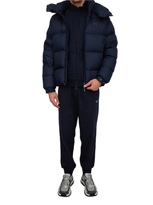 Tuta uomo EA7 Emporio Armani in cotone blu con logo dietro in UOMO