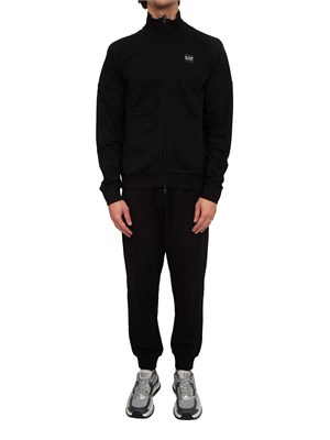Tuta uomo EA7 Emporio Armani in cotone nero con logo dietro in UOMO