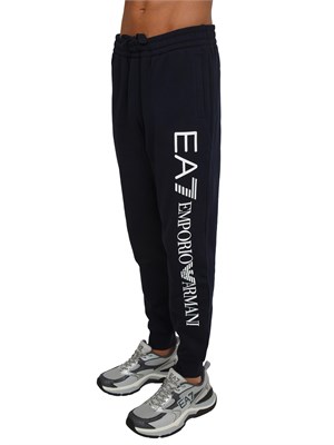 Pantaloni tuta uomo EA7 Emporio Armani in cotone blu con logo in UOMO