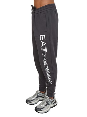Pantaloni tuta uomo EA7 Emporio Armani in cotone grigio con logo in UOMO