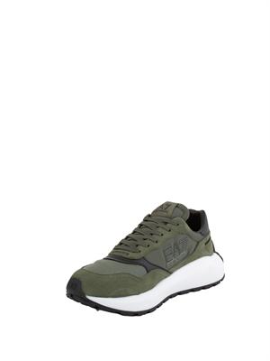 Sneakers uomo EA7 Emporio Armani in suede e tessuto verdi in UOMO