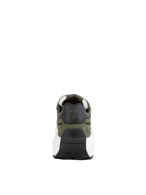 Sneakers uomo EA7 Emporio Armani in suede e tessuto verdi in UOMO