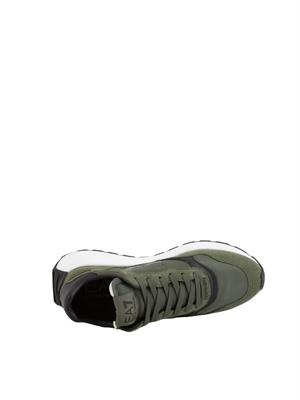 Sneakers uomo EA7 Emporio Armani in suede e tessuto verdi in UOMO