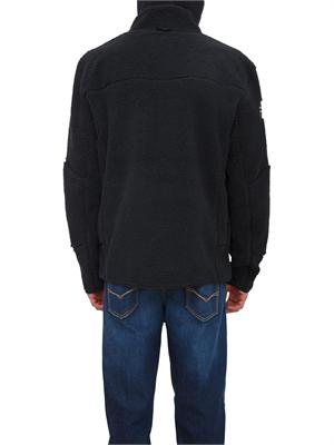 Felpa Yupik Napapijri in teddy nero con cappuccio in UOMO