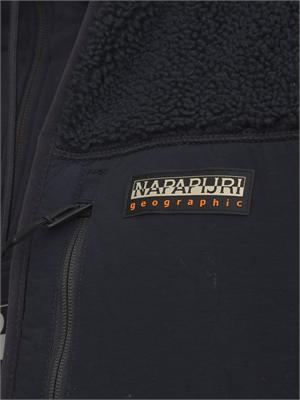 Felpa Yupik Napapijri in teddy nero con cappuccio in UOMO