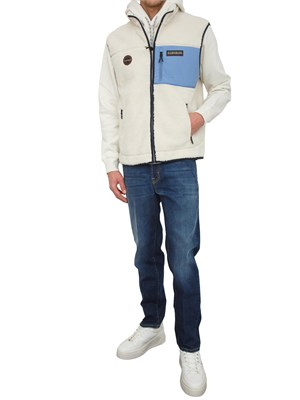 Gilet in pile Yupik Napapijri in teddy bianco panna in UOMO