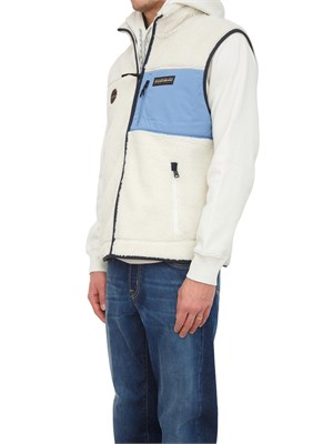 Gilet in pile Yupik Napapijri in teddy bianco panna in UOMO