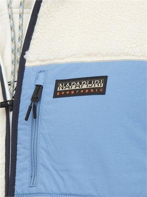 Gilet in pile Yupik Napapijri in teddy bianco panna in UOMO