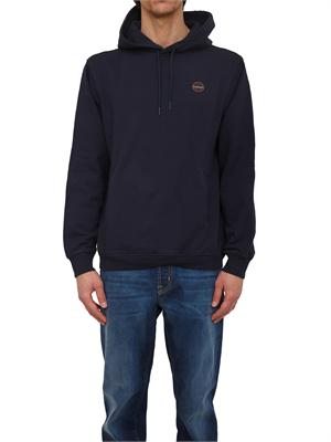 Felpa con Cappuccio Badge Napapijri in French Terry blu in UOMO