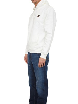 Felpa con Cappuccio Badge Napapijri in French Terry bianco in UOMO