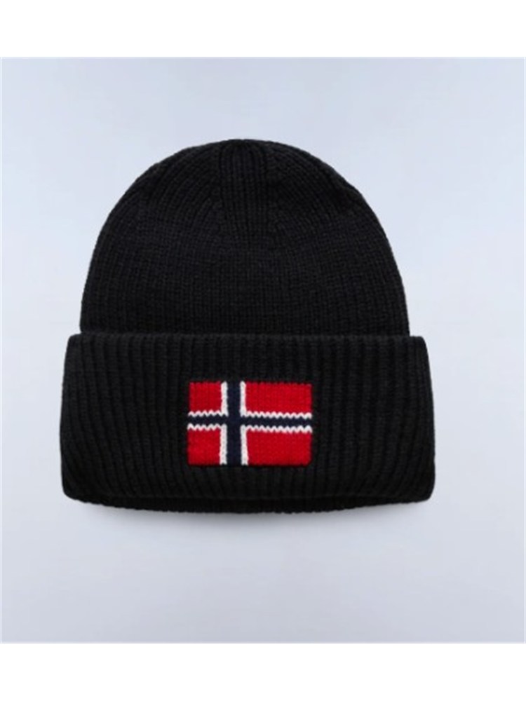 Berretto Evie Napapijri in misto lana nera con logo