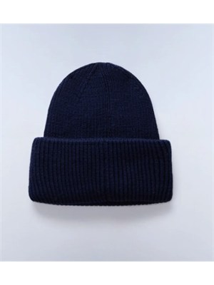 Berretto Evie Napapijri in misto lana blu con logo in UOMO