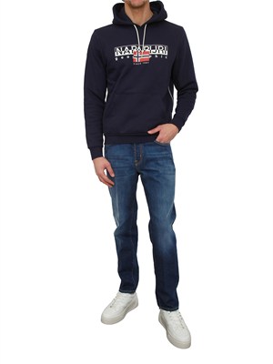 Felpa Aylmer Napapijri in caldo cotone blu in UOMO