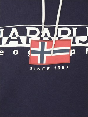 Felpa Aylmer Napapijri in caldo cotone blu in UOMO