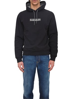 Felpa Fiemme Napapijri in cotone nero stampa dietro in UOMO