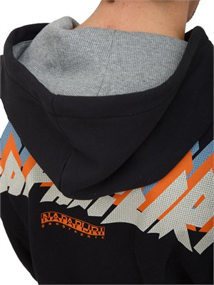 Felpa Fiemme Napapijri in cotone nero stampa dietro in UOMO