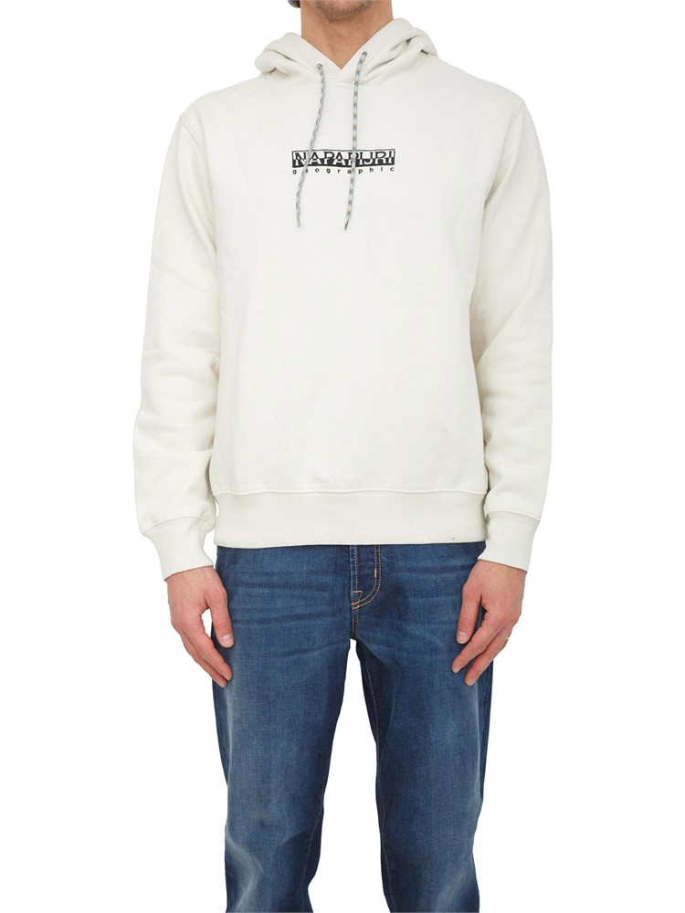 Felpa Fiemme Napapijri in cotone avorio stampa dietro