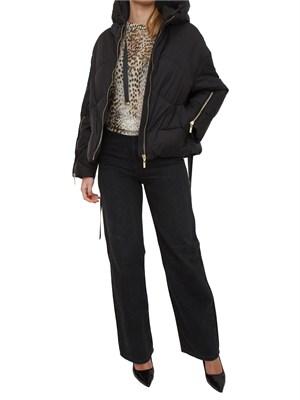 TWIN-SET Giubbino Twinset in nylon trapuntato nero in DONNA