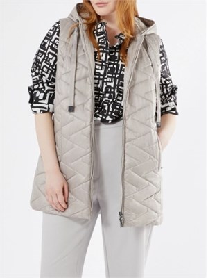 Gilet reversibile Valette Marina Rinaldi in tela tecnica antigoccia grigia in DONNA
