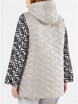 Gilet reversibile Valette Marina Rinaldi in tela tecnica antigoccia grigia in DONNA