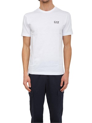 T-shirt EA7 Emporio Armani in cotone Pima bianco in UOMO