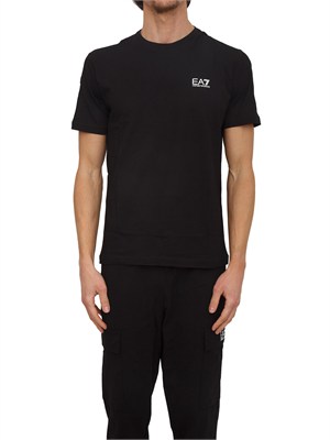 T-shirt EA7 Emporio Armani in cotone Pima nero in UOMO