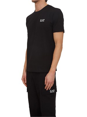 EA7 EMPORIO ARMANI T-shirt Ea7 a maniche corte in cotone nero in UOMO